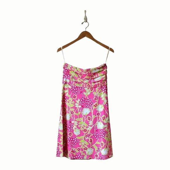 Lilly Pulitzer Dresses & Skirts - LILLY PULITZER Petula Hotty Pink Bloomers Pleated Strapless Dress sz S